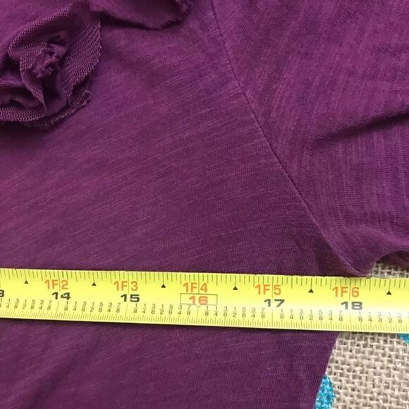 Ann Taylor LOFT Women's 3/4 Sleeve Purple Floral Top Blouse Shirt - Size Small - Picture 5 of 9